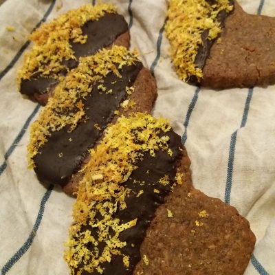Galleta crujiente con chocolate y naranja vegan chef